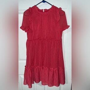 Wonder Nation Cherry Red Kids Dress with Ruffles